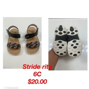 Stride Rite Black and Tan Kids Sandals